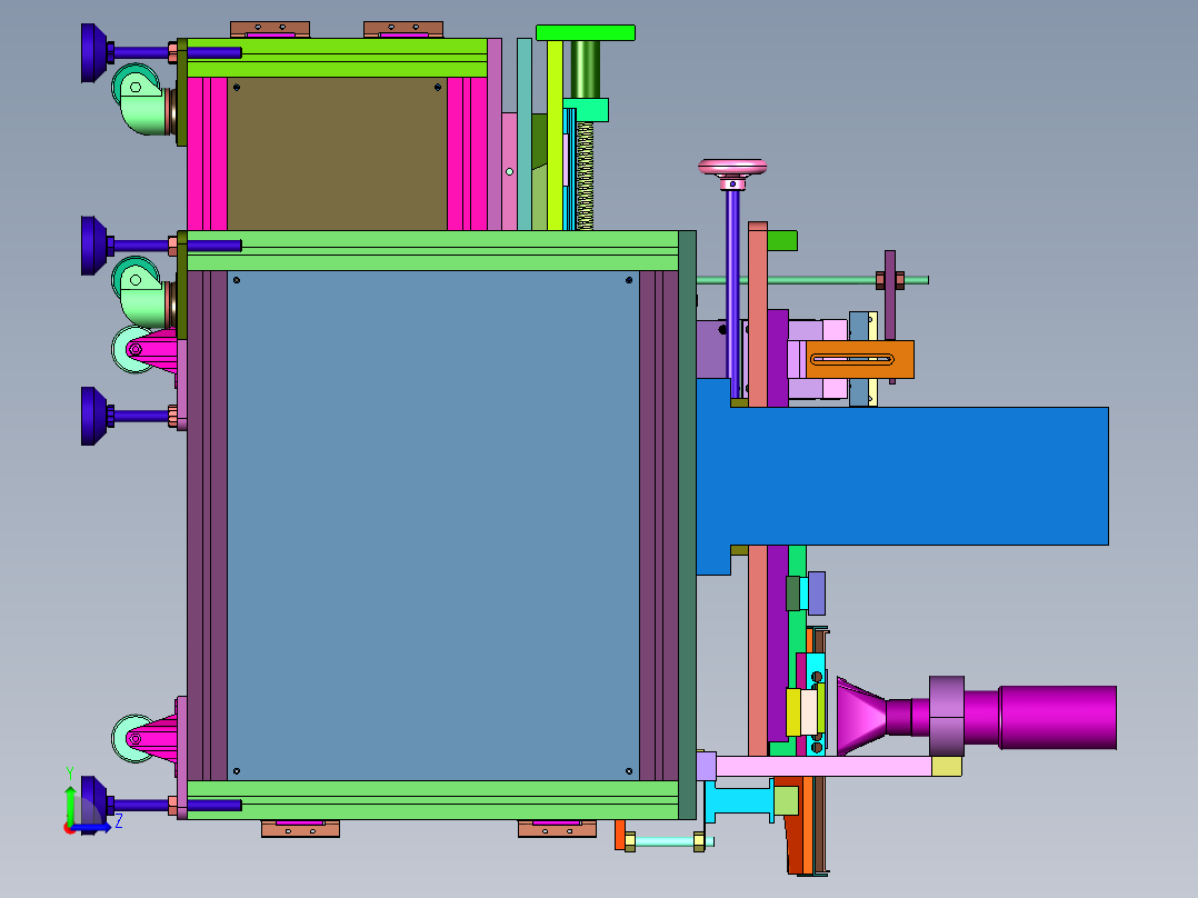 直线电机驱动移印机左视图