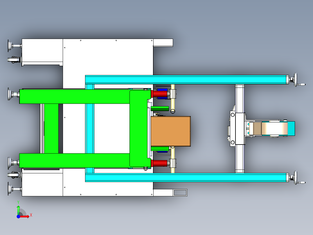 打包封箱生产线设计前视图