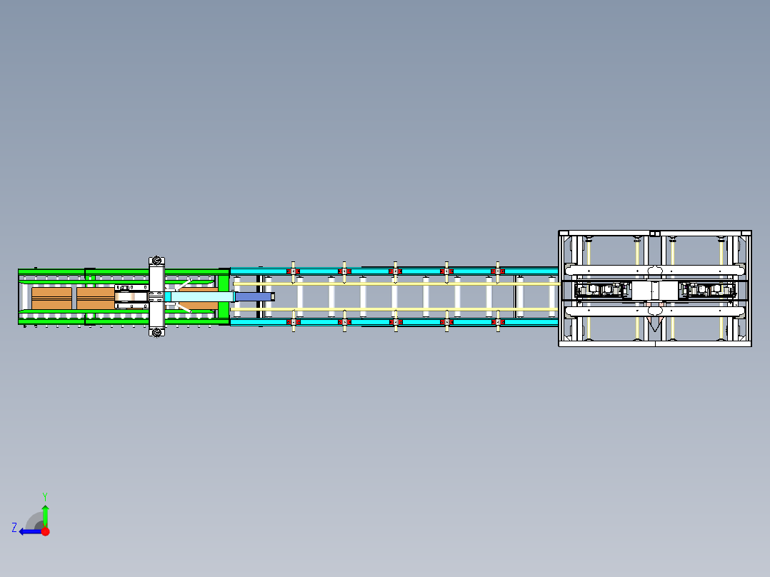 打包封箱生产线设计右视图