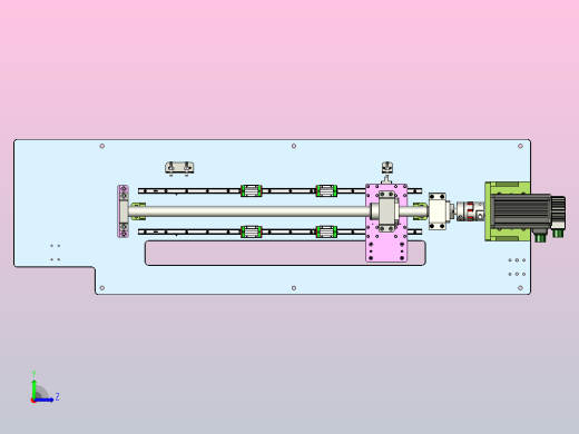 一种托盘单方向驱动机构左视缩略图