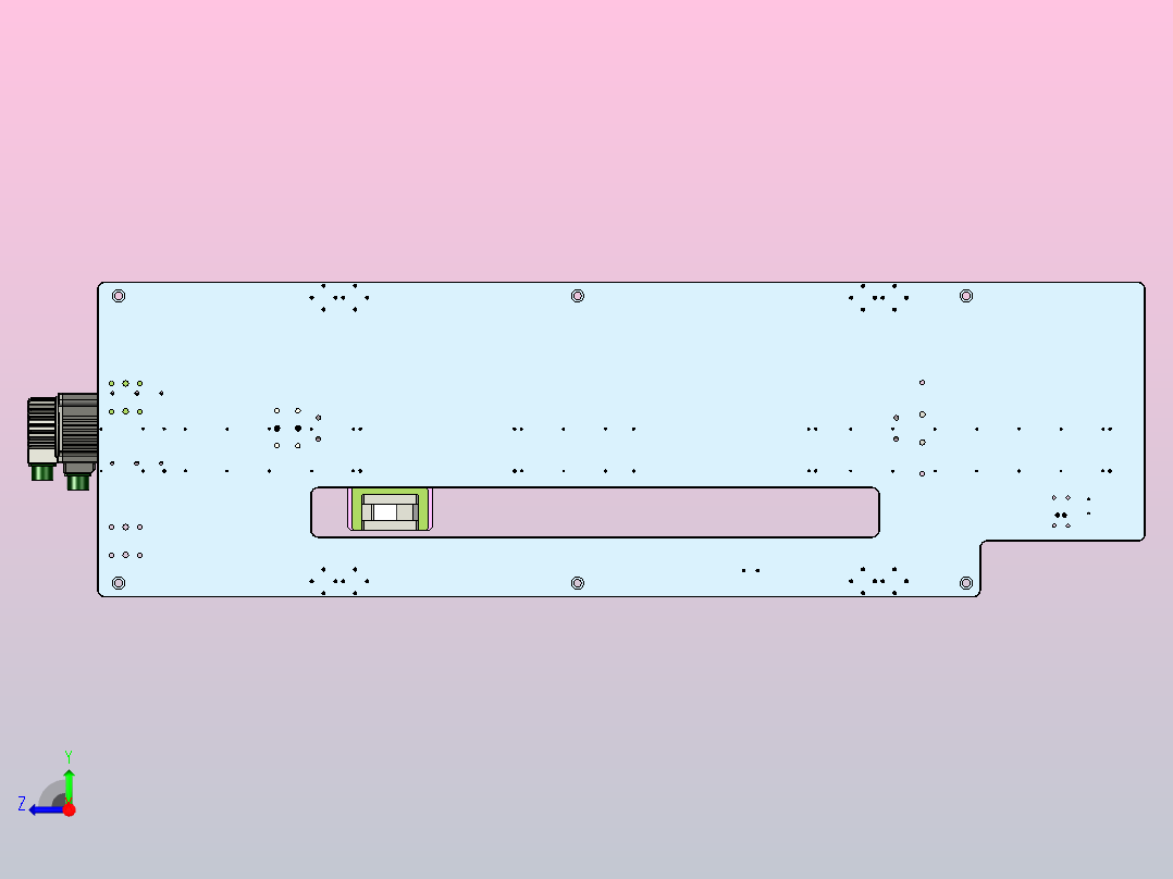 一种托盘单方向驱动机构右视图