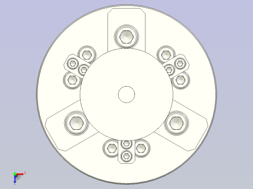 三爪卡盘夹具3D模型俯视缩略图