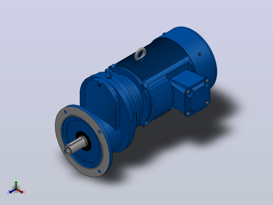 RXF87法兰轴伸式安装斜齿轮减速机RX87-Y5.5-4P-132S-M1-0°-Φ300主视图