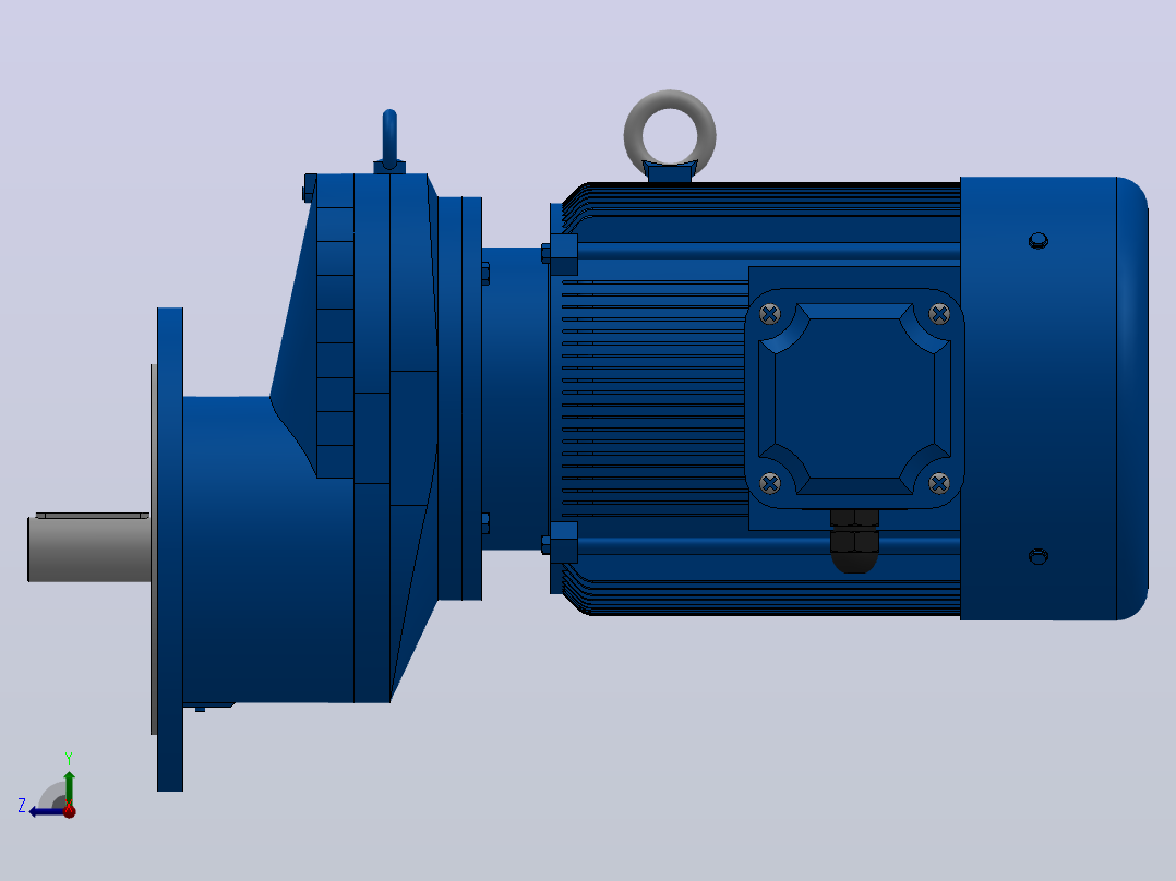 RXF87法兰轴伸式安装斜齿轮减速机RX87-Y5.5-4P-132S-M1-0°-Φ300右视图