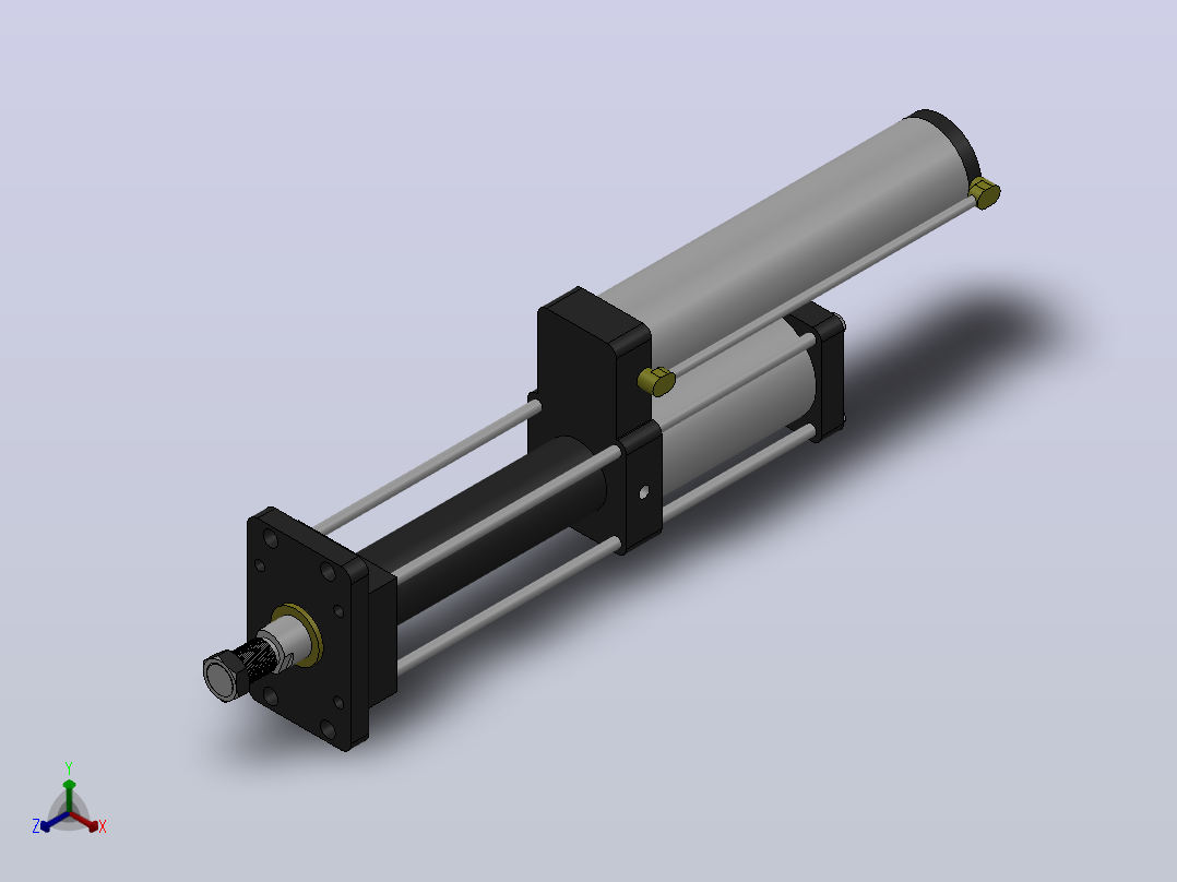 MPT-5T系列标准型[MPT-80-200-10-5T-M2-S1-0°]气压增压缸主视图