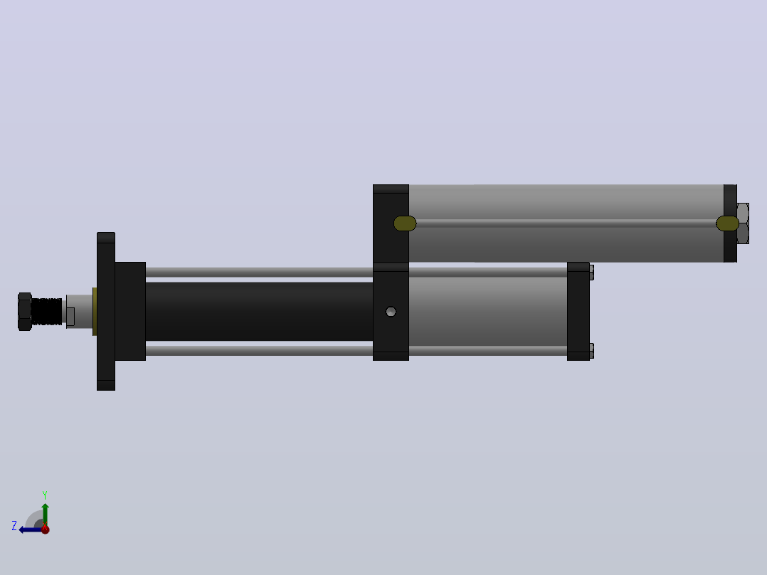 MPT-5T系列标准型[MPT-80-200-10-5T-M2-S1-0°]气压增压缸右视图