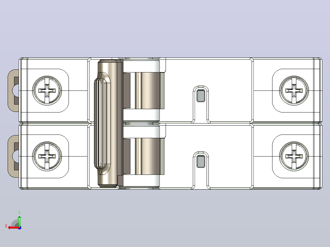 NB5-63G 2P塑料外壳式断路器三维模型202303后视图