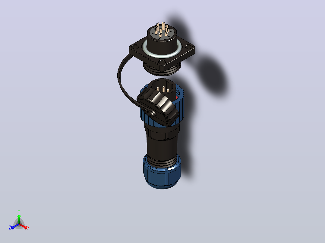 sp16 6 6 b面板安装防水连接器11主视图