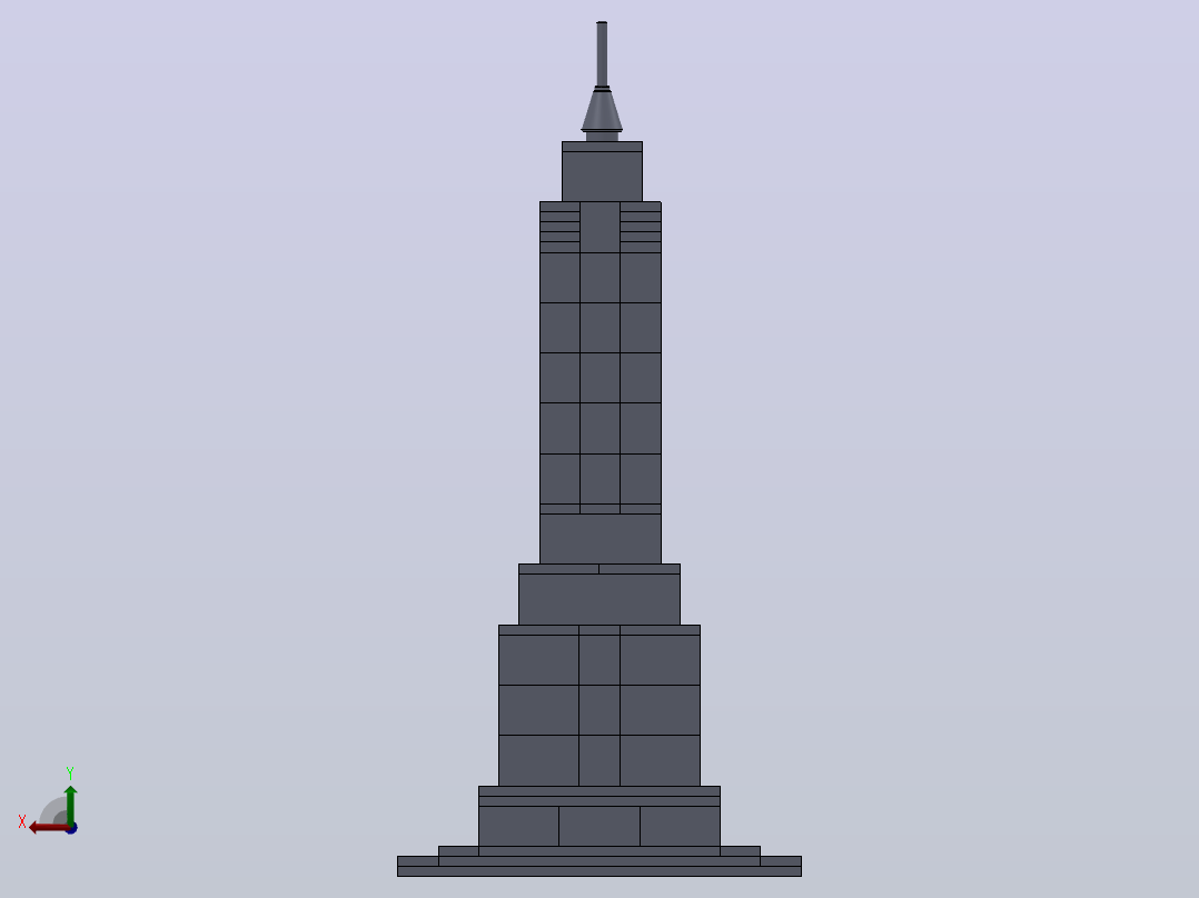 乐高建筑集帝国大厦后视图
