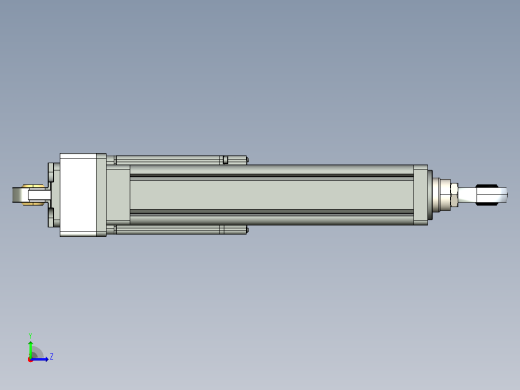 02-R210-80法兰-尾部关节轴承+杆端关节轴承-B电缸左视缩略图