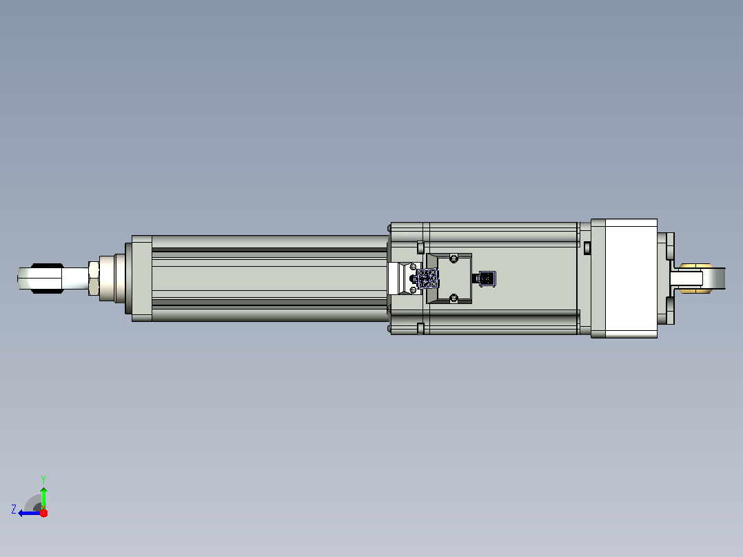 02-R210-80法兰-尾部关节轴承+杆端关节轴承-B电缸右视图