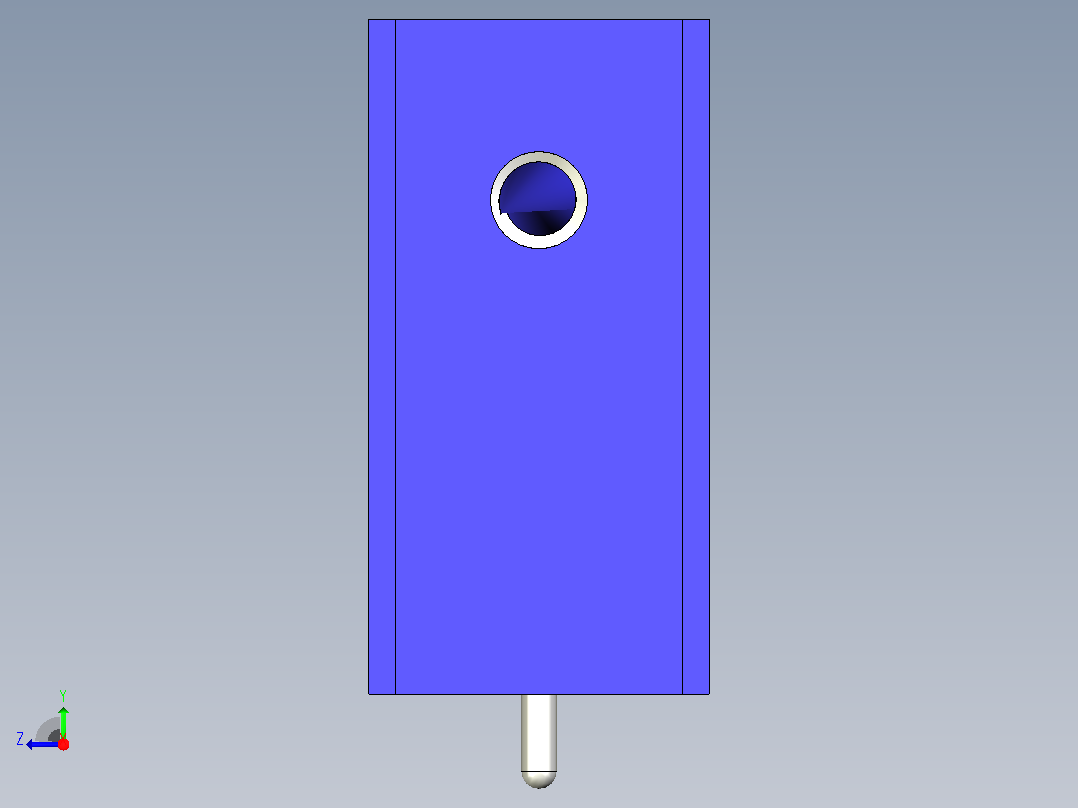 蓝色散热器尺寸25 x 12 6 x 6 5 mm孔18 3mm销固定右视图