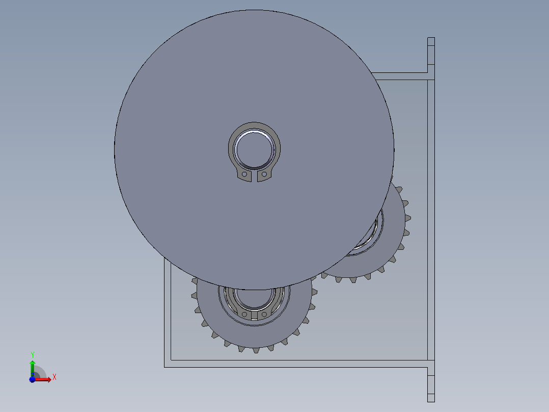 一个小齿轮箱前视图