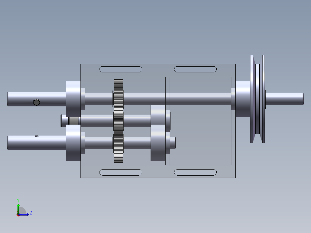 一个小齿轮箱左视图
