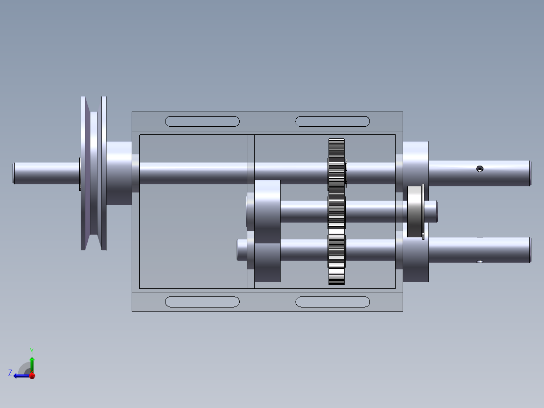 一个小齿轮箱右视图