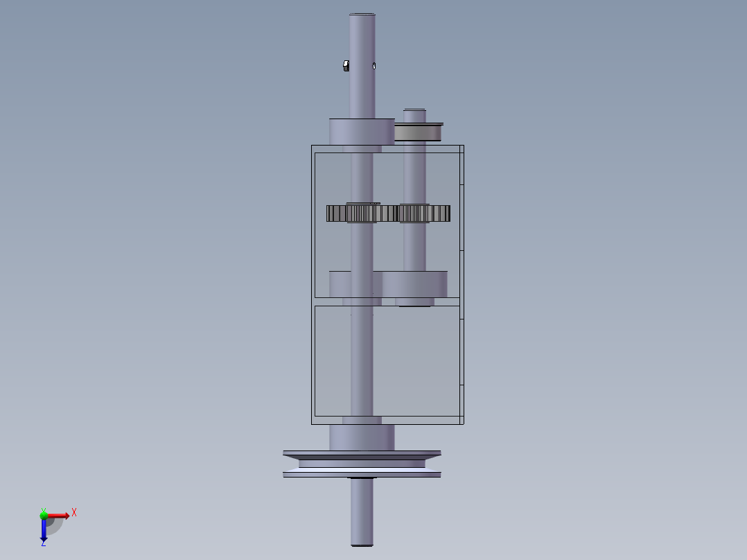 一个小齿轮箱俯视图
