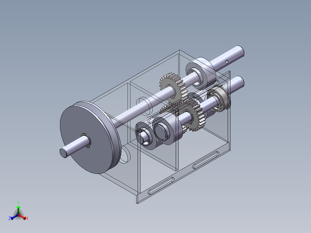 一个小齿轮箱正等轴测图