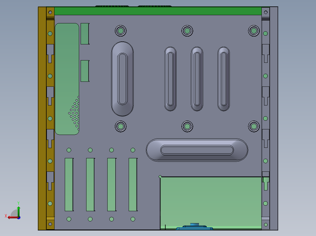 电脑机箱后视图