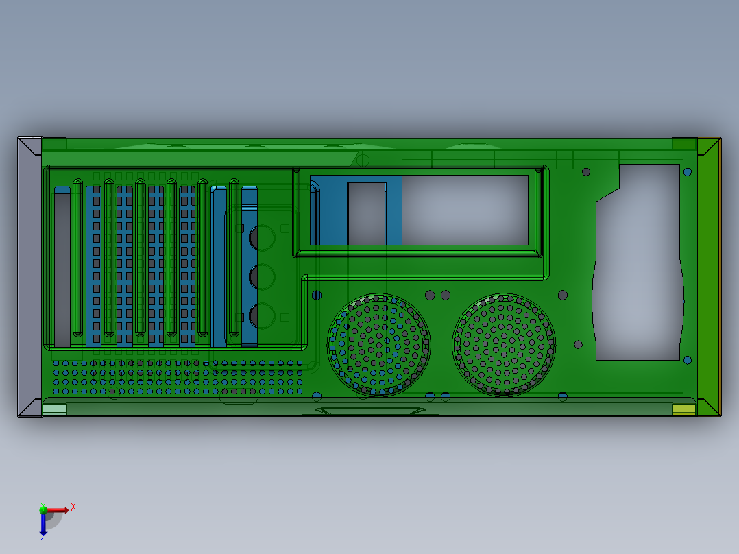 电脑机箱俯视图