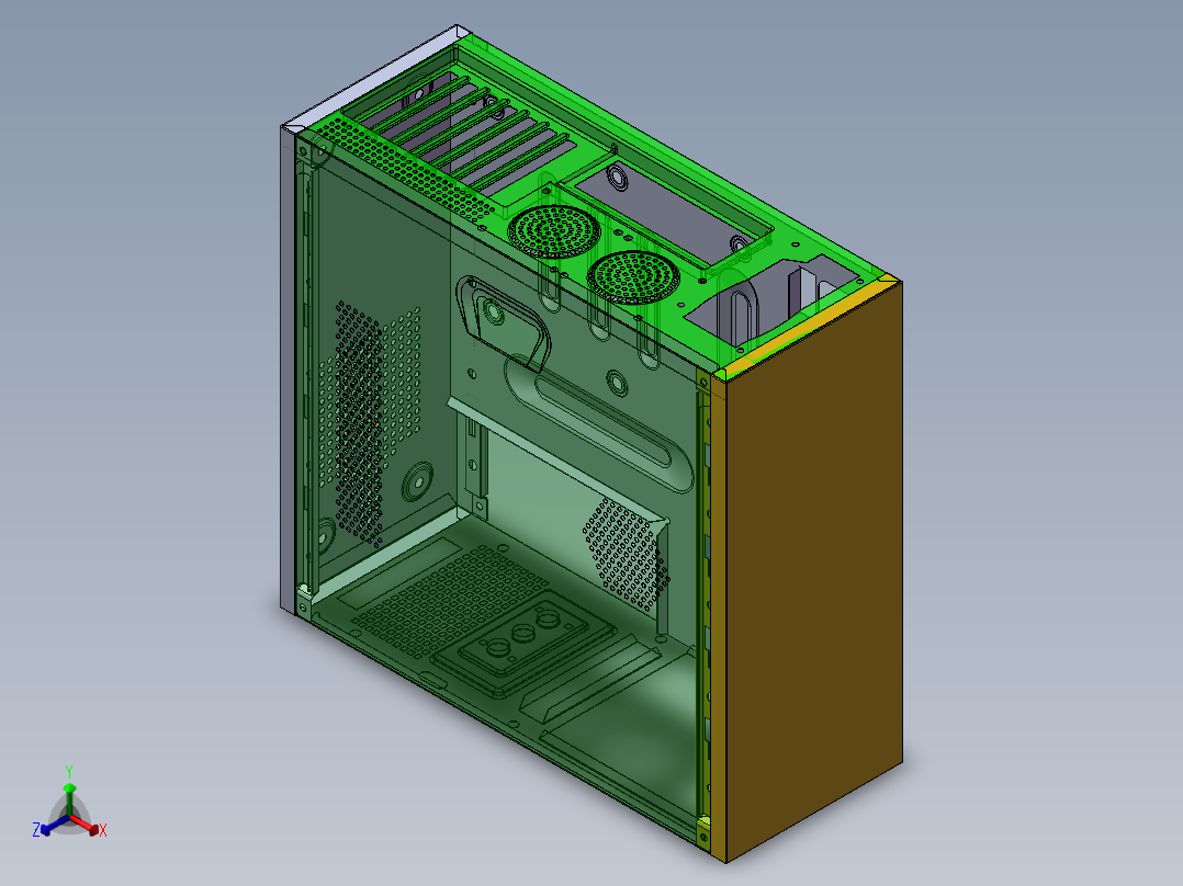 电脑机箱正等轴测图