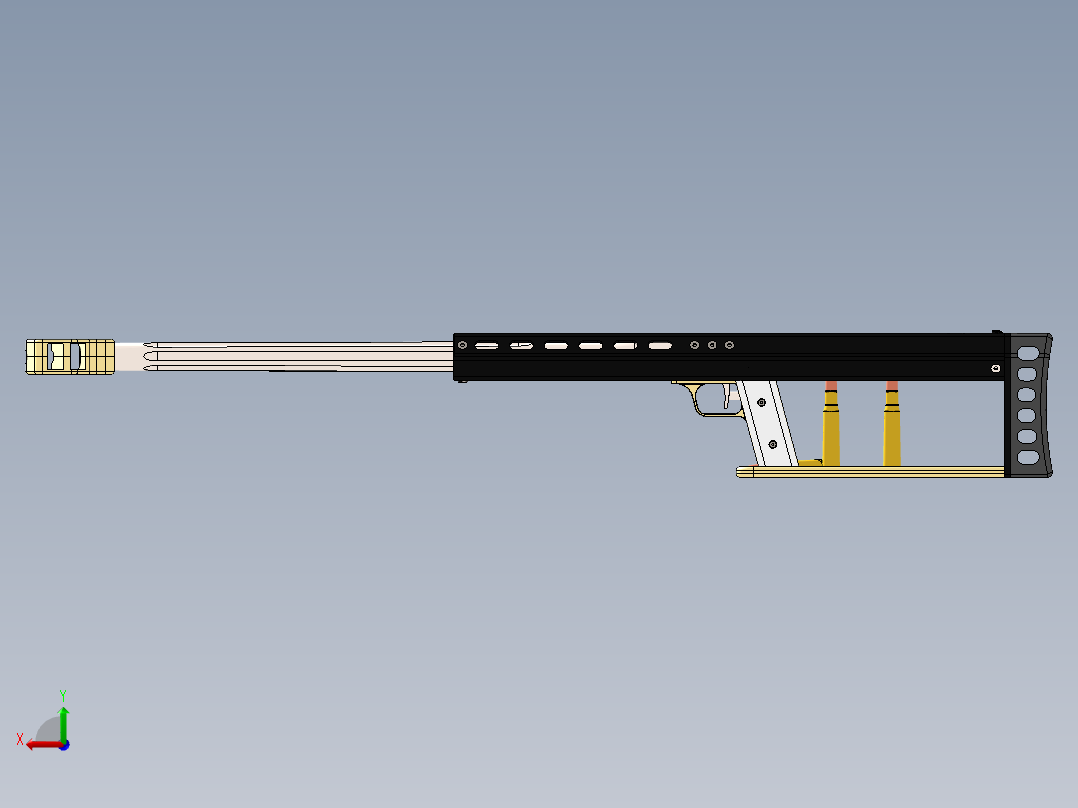 SOLIDWORKS 巴雷特狙击枪后视图