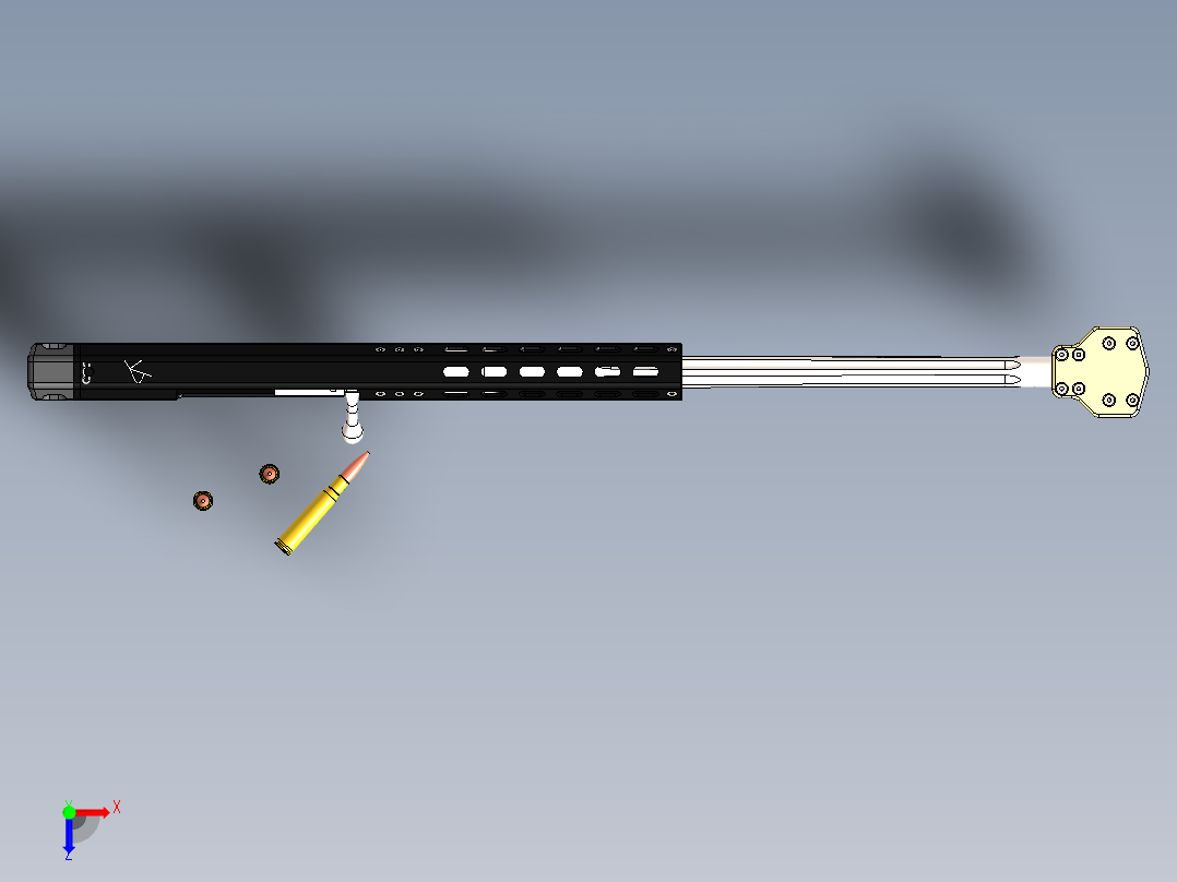 SOLIDWORKS 巴雷特狙击枪俯视图