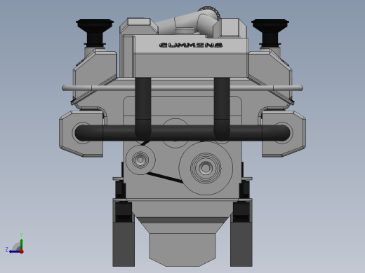 solidworks VTA-903T柴油机右视缩略图