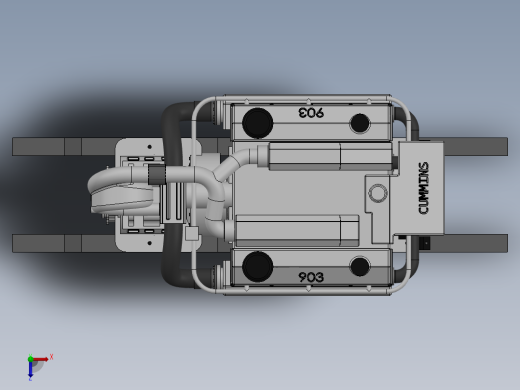 solidworks VTA-903T柴油机俯视缩略图