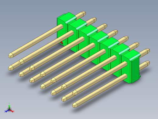 彩色公头100mil（2.54mm）系列-DS1021_green_2x07p_100mil_Type5_rev1.0