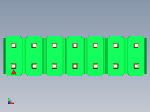 彩色公头100mil（2.54mm）系列-DS1021_green_2x07p_100mil_Type5_rev1.0前视缩略图