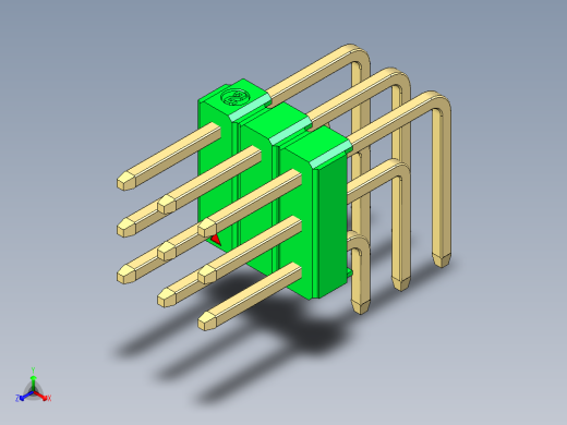 彩色公排针 100mil 2.54mm 系列-DS1022_green_3x03p_100mil_TypeD_rev1.0