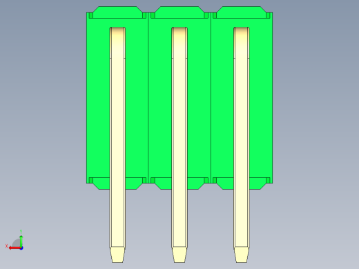 彩色公排针 100mil 2.54mm 系列-DS1022_green_3x03p_100mil_TypeD_rev1.0后视缩略图