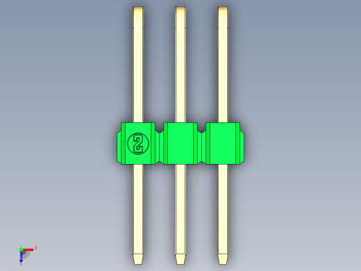 彩色公排针 100mil 2.54mm 系列-DS1022_green_3x03p_100mil_TypeD_rev1.0俯视缩略图