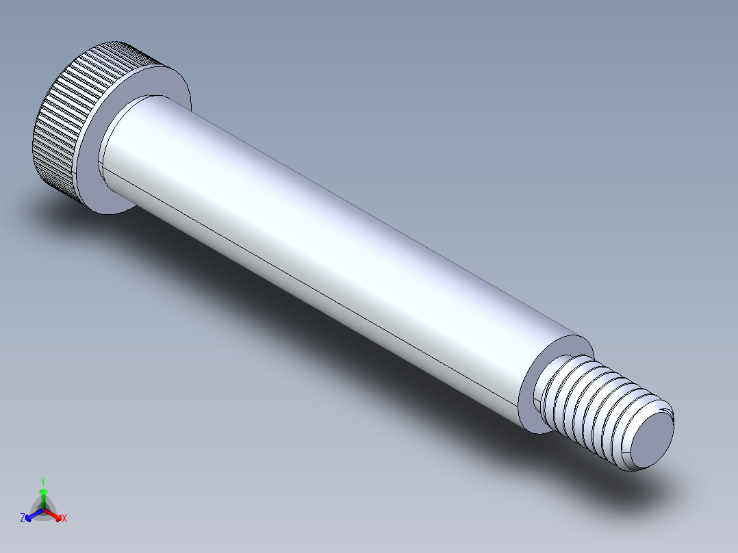 内六角螺螺栓-SB 0.375-16 x 2.75正等轴测图