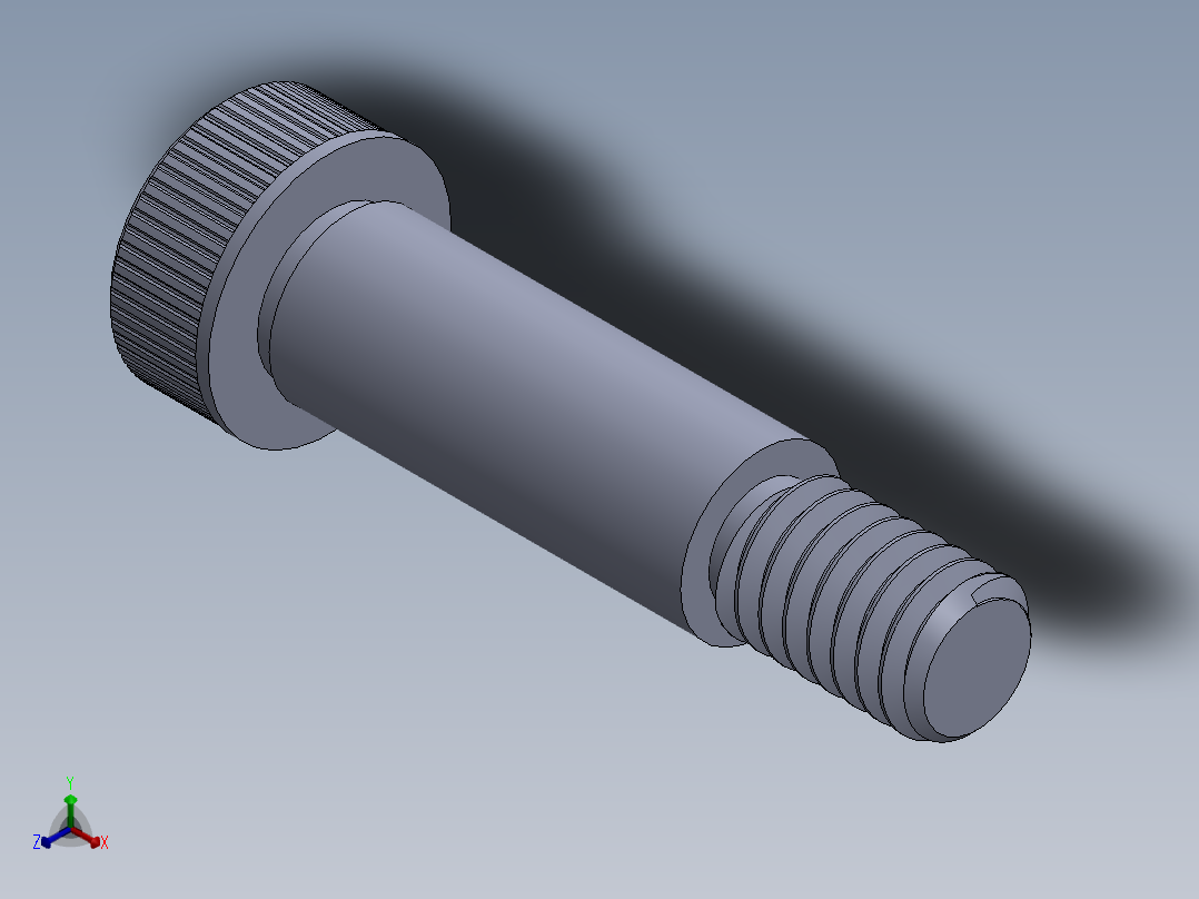 内六角螺螺栓-STRIPPER BOLT 0.250-20 W EQUATIONS正等轴测图