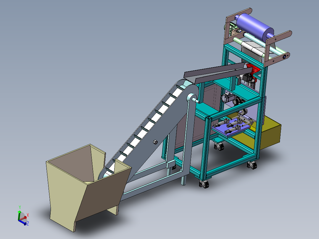 水果自动套袋包装机含三维＋CAD图纸+说明书