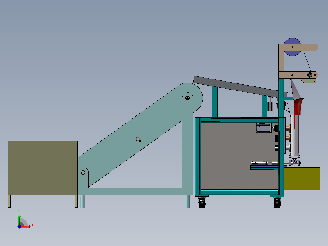 水果自动套袋包装机含三维＋CAD图纸+说明书前视图