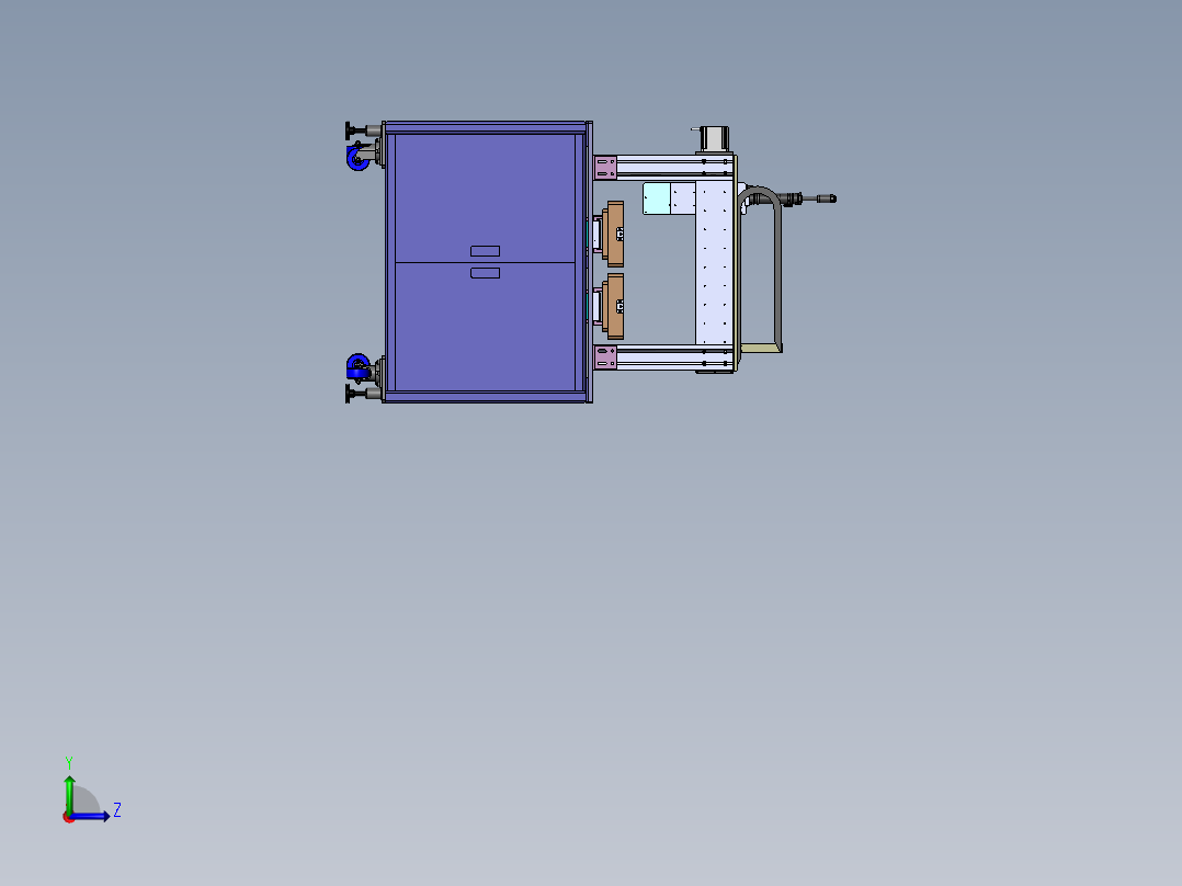 吹气式三轴螺丝机左视图