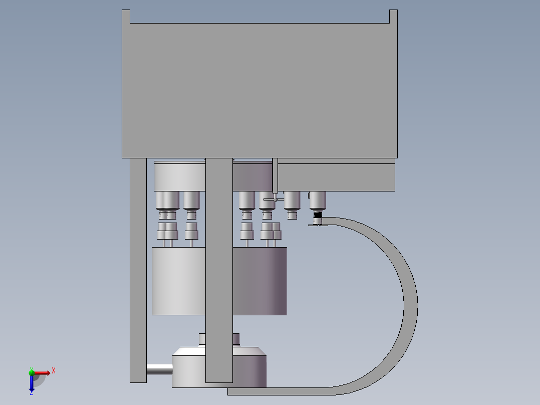 液体灌装生产线上拧瓶盖机的设计含NX、SW三维及9张CAD图俯视图