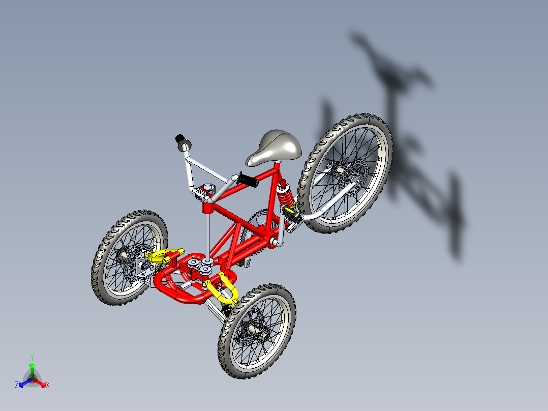 42---三轮自行车sw三维图纸模型设计图纸