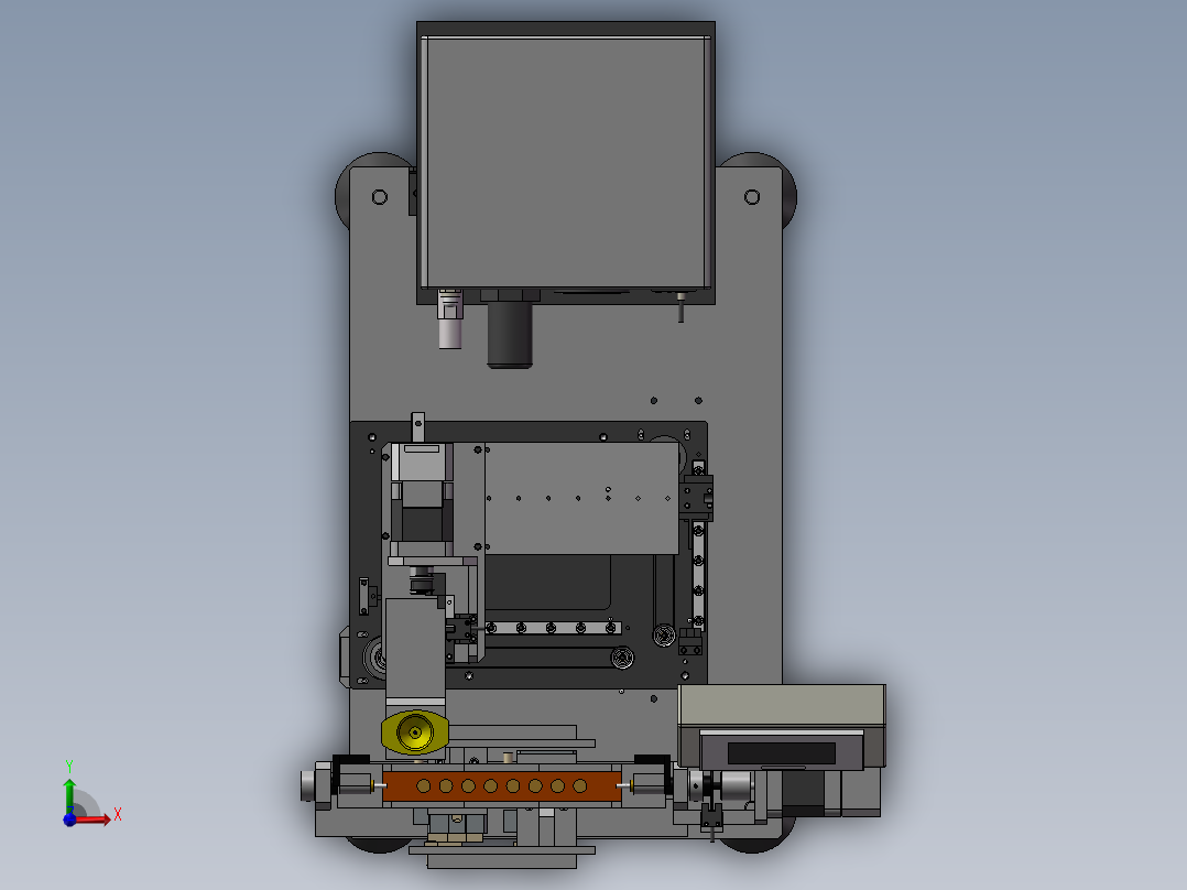 自动化的清漆应用机前视图