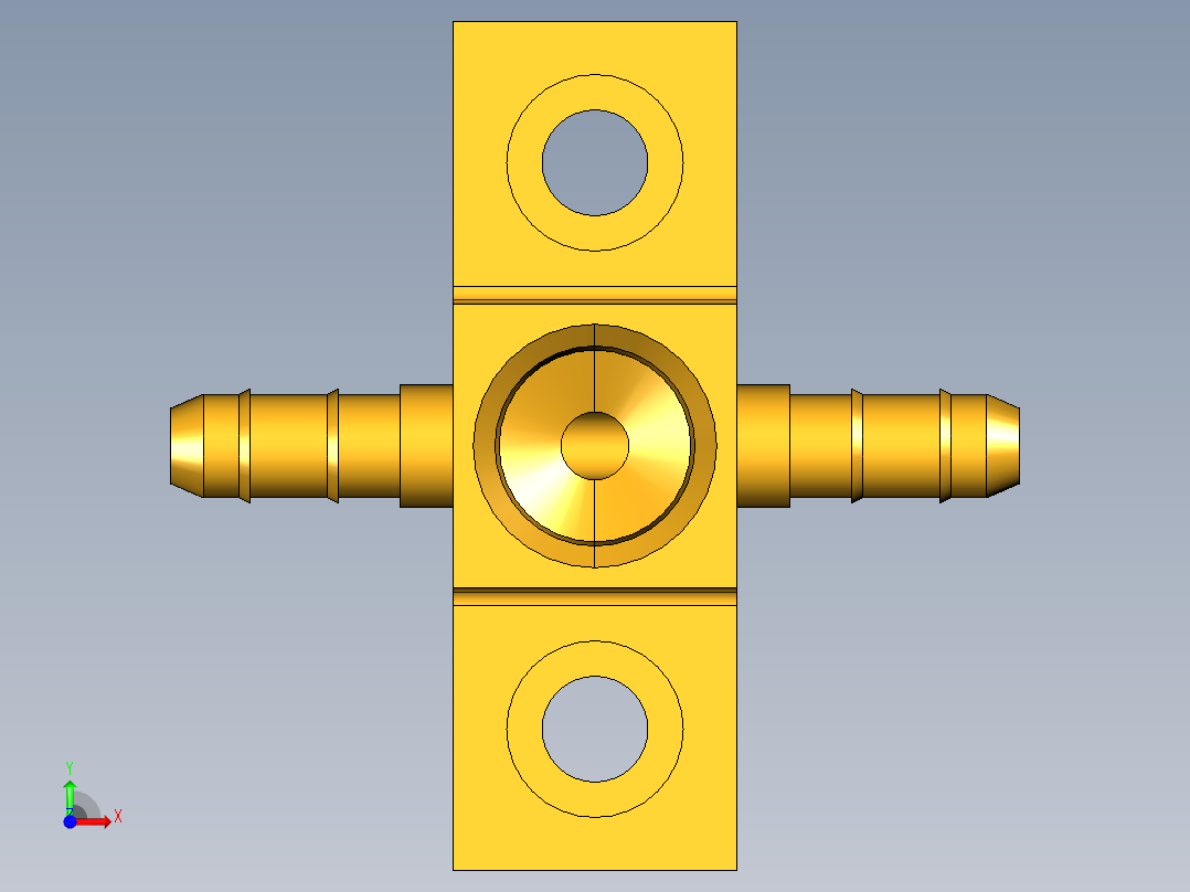 工业通用螺蚊管倒齿式工业硬管接头Adapter Tee 220-4-2前视图