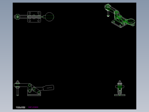 水平式夾鉗SSP(H)-2D多系列多零件图纸模型