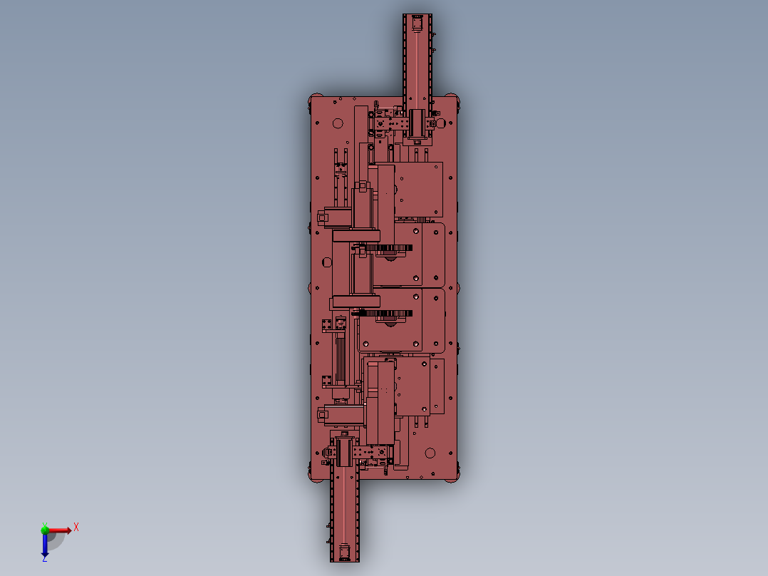 伺服电机封口机俯视图