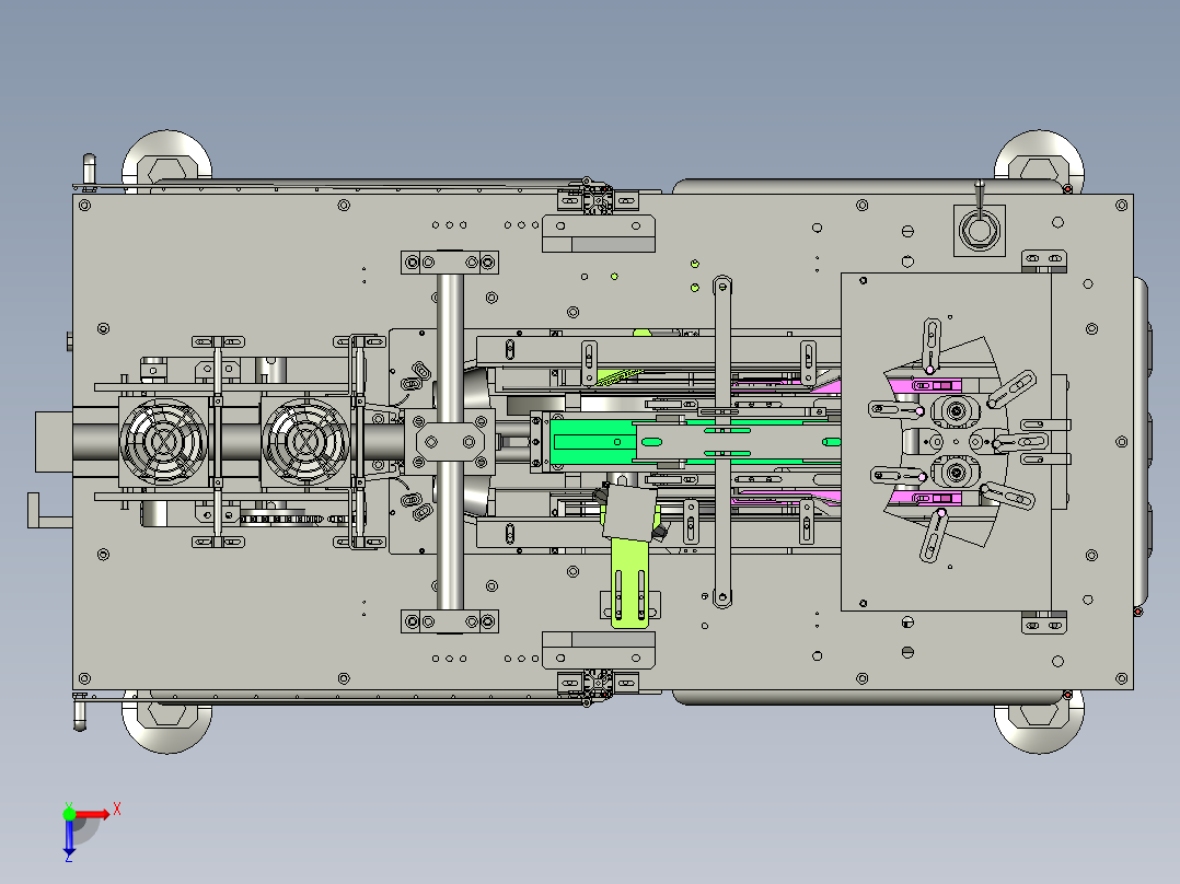 已量产一次性纸杯成型机proe1.0可编辑俯视图
