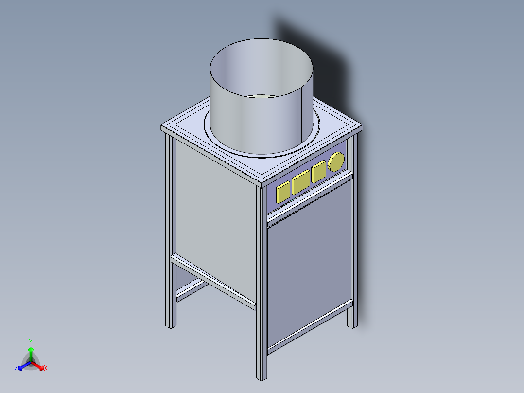 腰果剥壳机step正等轴测图