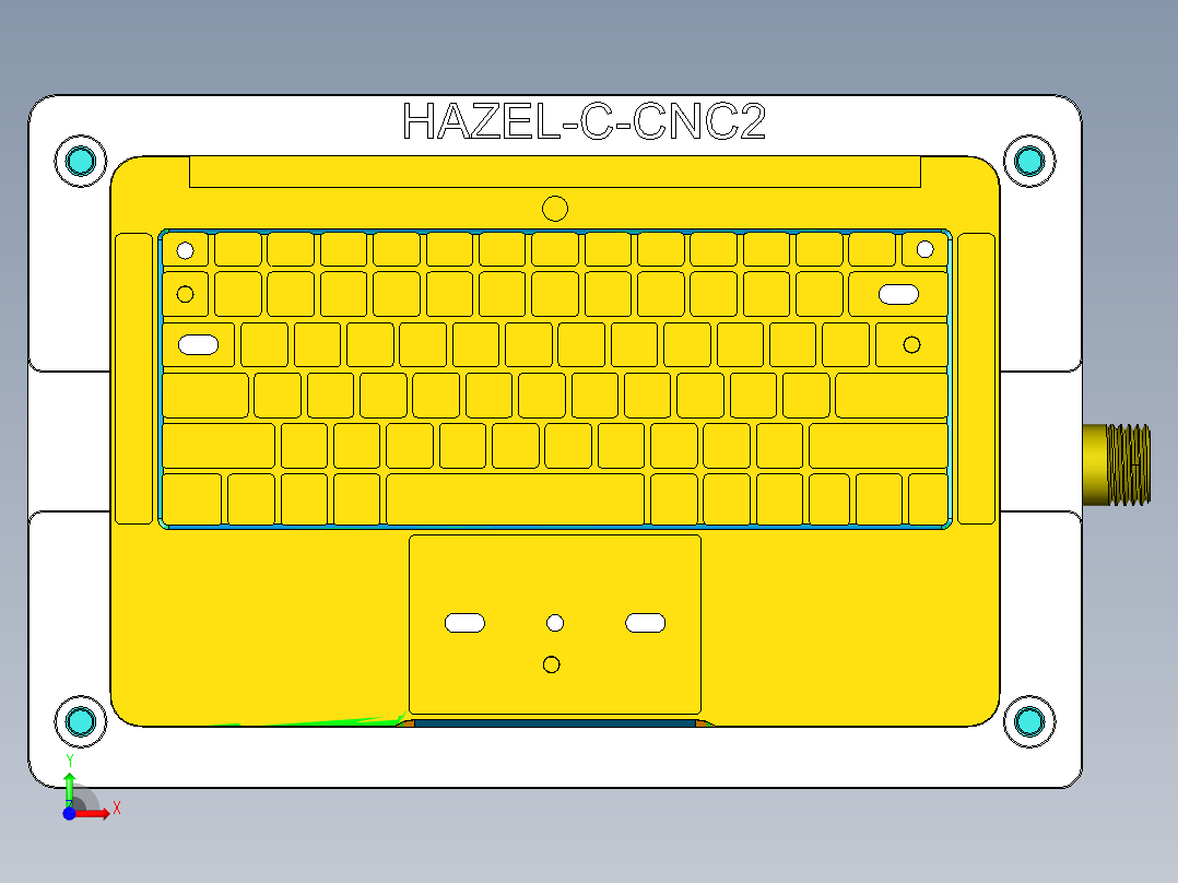 HAZEL-C-笔记本CNC工装夹具三维模型CNC2-0512前视图