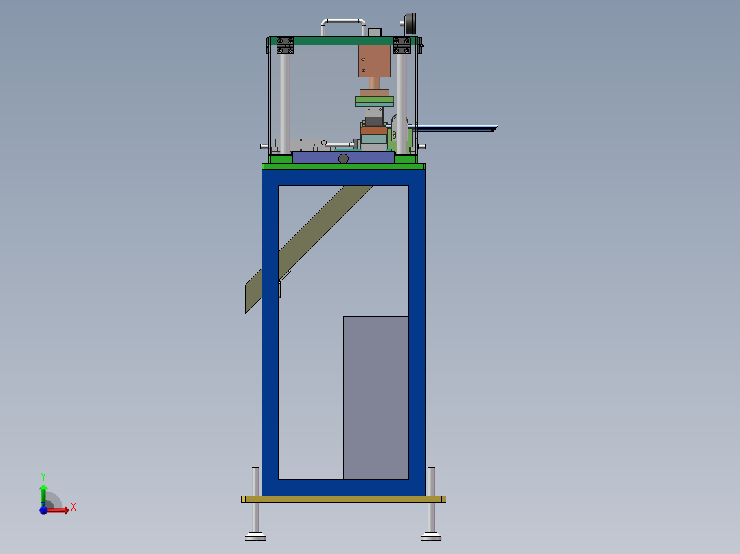 车门密封条分缝条端末冲切机（sw18可编辑+工程图+bom）前视图