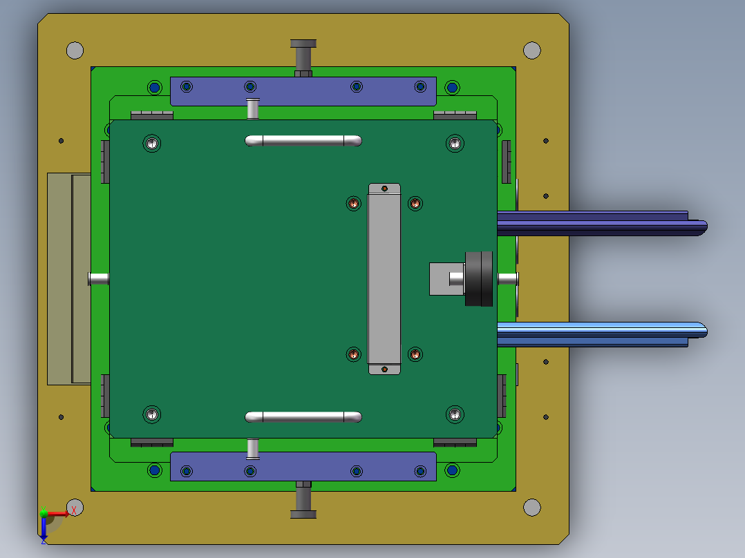 车门密封条分缝条端末冲切机（sw18可编辑+工程图+bom）俯视图