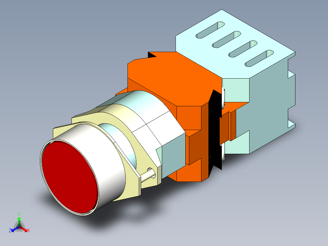 德力西电气LAY8-11D 红正等轴测图